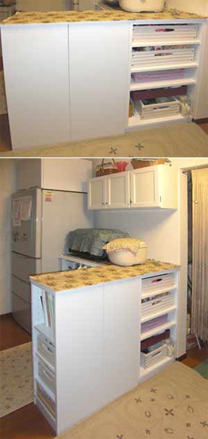 キッチン収納、台所収納棚は、L字型カウンターで、機能がいっぱいDT-035B-30.jpg